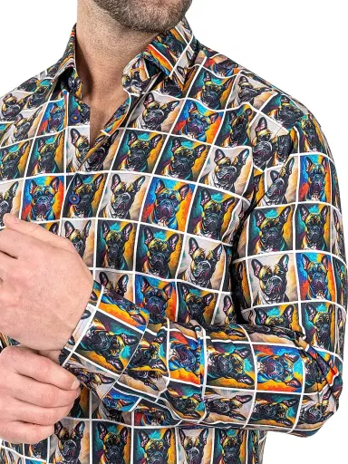 Maceoo Men's Fibonacci Puppy Portrait Shirt | Thumbnail 7