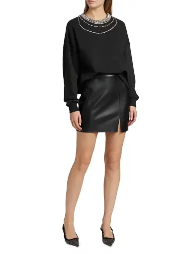 Cinq à Sept Women's Brandy Layered Necklace Sweater - Black - Size Large | Thumbnail 6 Cinq à Sept Women's Brandy Layered Necklace Sweater - Black - Size Large | Thumbnail 6