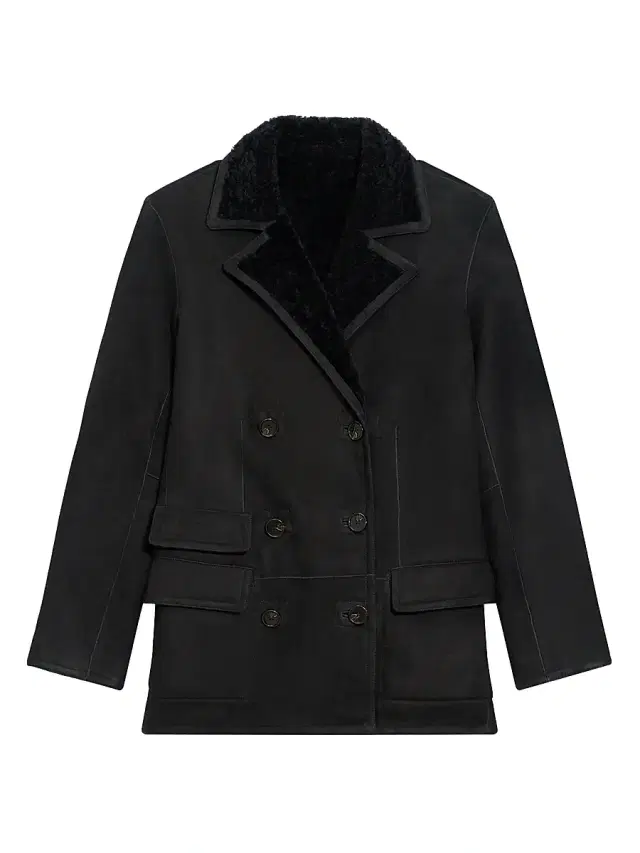 Theory Women's Reversible Peacoat Double-Breasted Coat - Black
