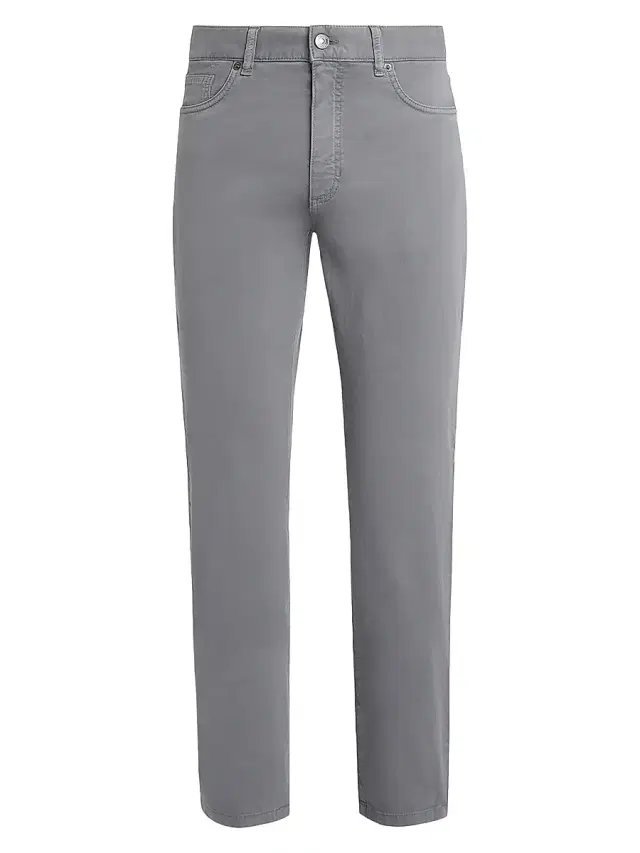 ZEGNA Men's Stretch Cotton Roccia Jeans - Light Grey