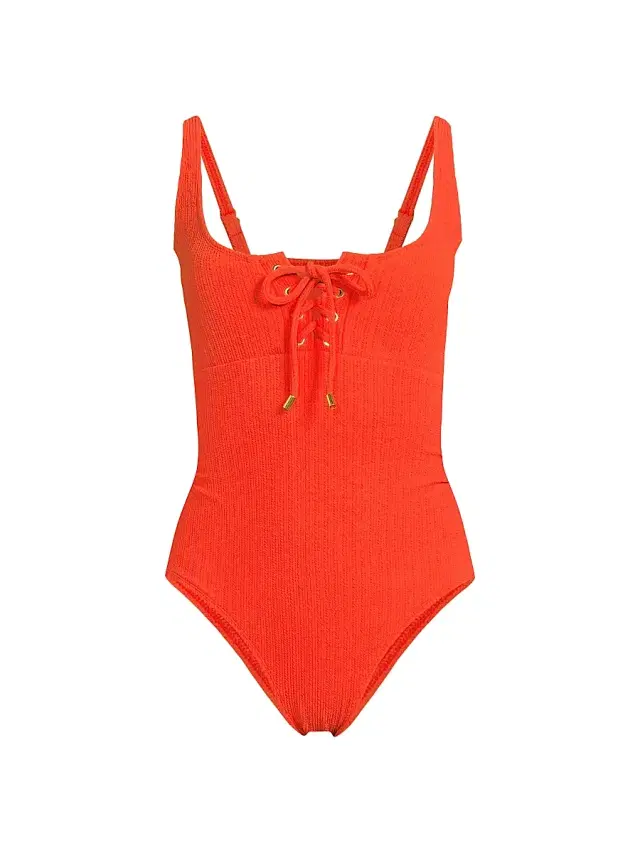 Change of Scenery Women's Textured Taylor One-Piece Swimsuit - Flame Texture