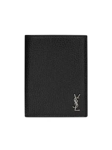 Saint Laurent Men's Tiny Cassandre Passport Case in Grained Leather | Thumbnail 1 Saint Laurent Men's Tiny Cassandre Passport Case in Grained Leather | Thumbnail 1