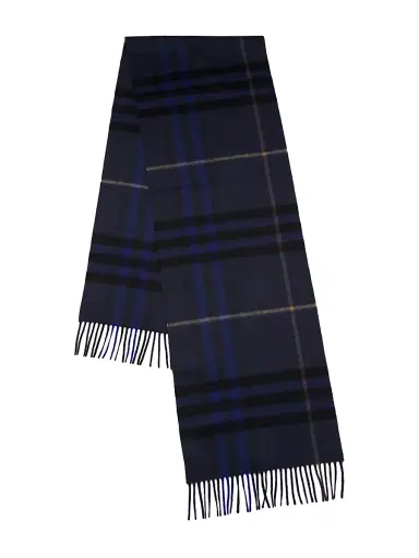 Burberry Men's Check Cashmere Scarf - Midnight | Thumbnail 1 Burberry Men's Check Cashmere Scarf - Midnight | Thumbnail 1
