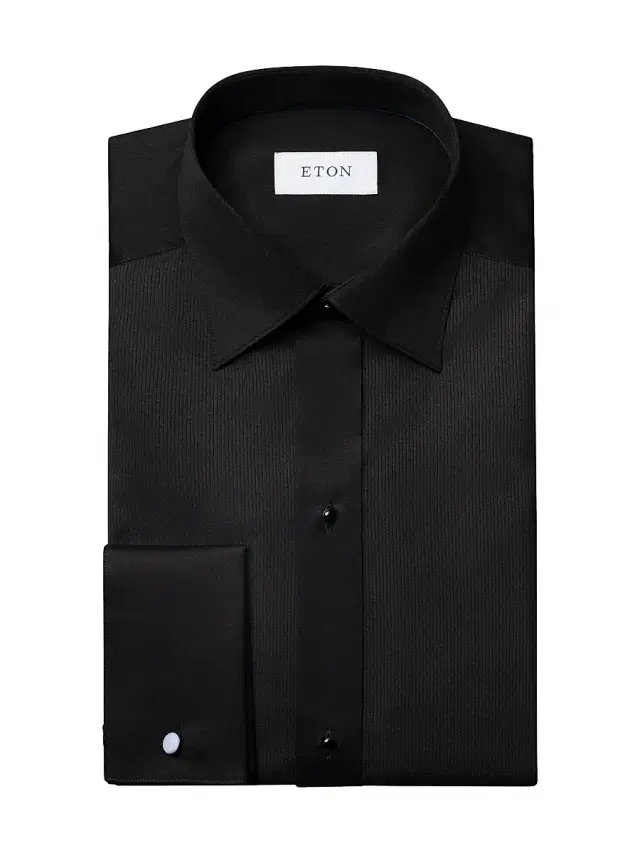 Men's Slim-Fit Plissé Bib Tuxedo Shirt - Black Men's Slim-Fit Plissé Bib Tuxedo Shirt - Black