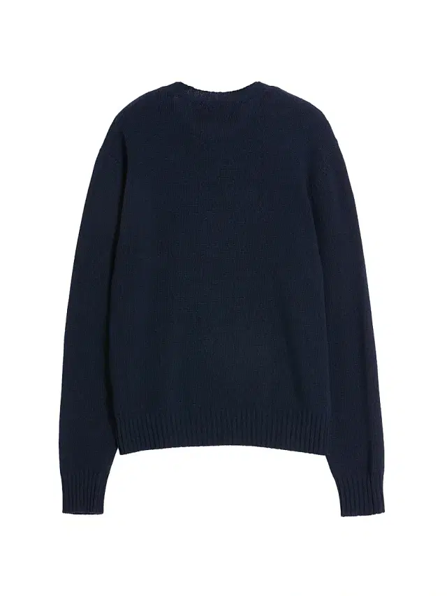 Men's Wool Crewneck Sweater with Embroidery - Indigo