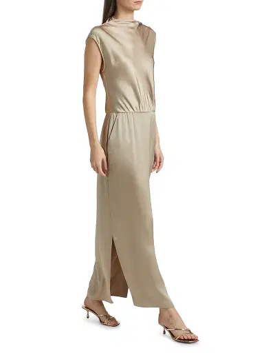 Giorgio Armani Women's Double Silk Satin Dress - Savannah - Size 4 | Thumbnail 2