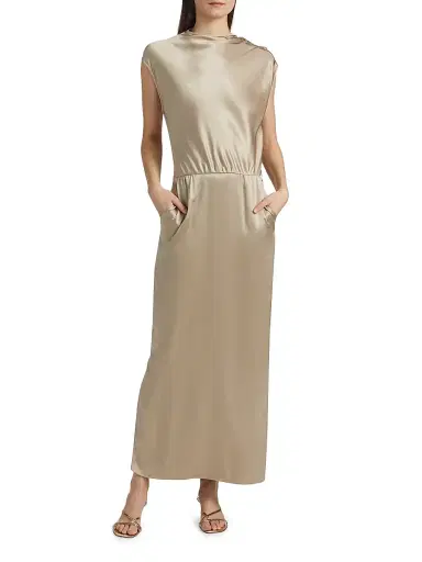 Giorgio Armani Women's Double Silk Satin Dress - Savannah - Size 4 | Thumbnail 3