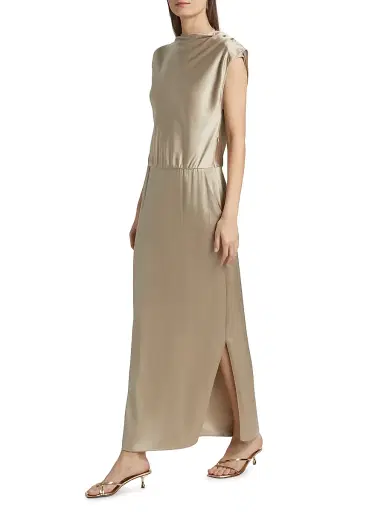 Giorgio Armani Women's Double Silk Satin Dress - Savannah - Size 4 | Thumbnail 4