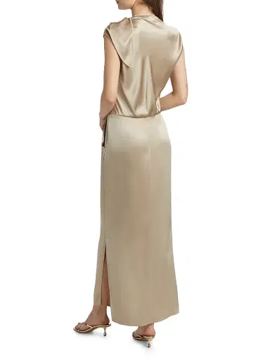 Giorgio Armani Women's Double Silk Satin Dress - Savannah - Size 4 | Thumbnail 5