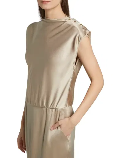 Giorgio Armani Women's Double Silk Satin Dress - Savannah - Size 4 | Thumbnail 6