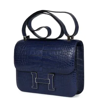 HERMÈS Hermes Constance 1-24 Bleu Saphir Matte Alligator Mississippiensis Marquette Palladium Hardware | Thumbnail 3 HERMÈS Hermes Constance 1-24 Bleu Saphir Matte Alligator Mississippiensis Marquette Palladium Hardware | Thumbnail 3