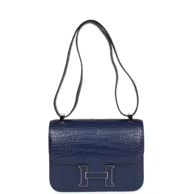 HERMÈS Hermes Constance 1-24 Bleu Saphir Matte Alligator Mississippiensis Marquette Palladium Hardware | Thumbnail 7 HERMÈS Hermes Constance 1-24 Bleu Saphir Matte Alligator Mississippiensis Marquette Palladium Hardware | Thumbnail 7