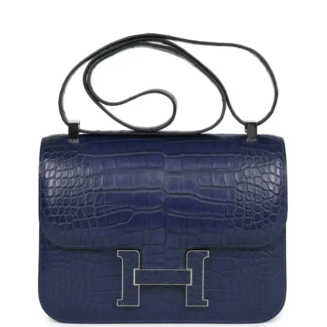 hermes Hermes Constance 1-24 Bleu Saphir Matte Alligator Mississippiensis Marquette Palladium Hardware