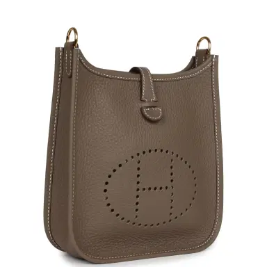 HERMÈS Hermes Evelyne TPM Etoupe Clemence Gold Hardware | Thumbnail 2 HERMÈS Hermes Evelyne TPM Etoupe Clemence Gold Hardware | Thumbnail 2