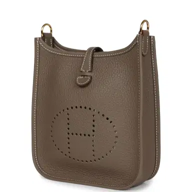 HERMÈS Hermes Evelyne TPM Etoupe Clemence Gold Hardware | Thumbnail 3 HERMÈS Hermes Evelyne TPM Etoupe Clemence Gold Hardware | Thumbnail 3