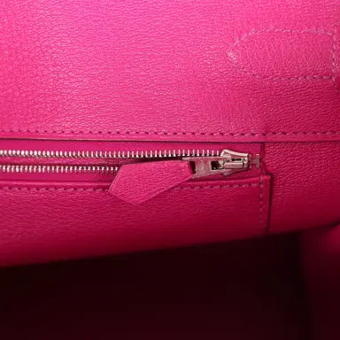 HERMÈS Pre-owned Hermes Birkin 35 Rose Sheherazade Shiny Porosus Crocodile Palladium Hardware | Thumbnail 9