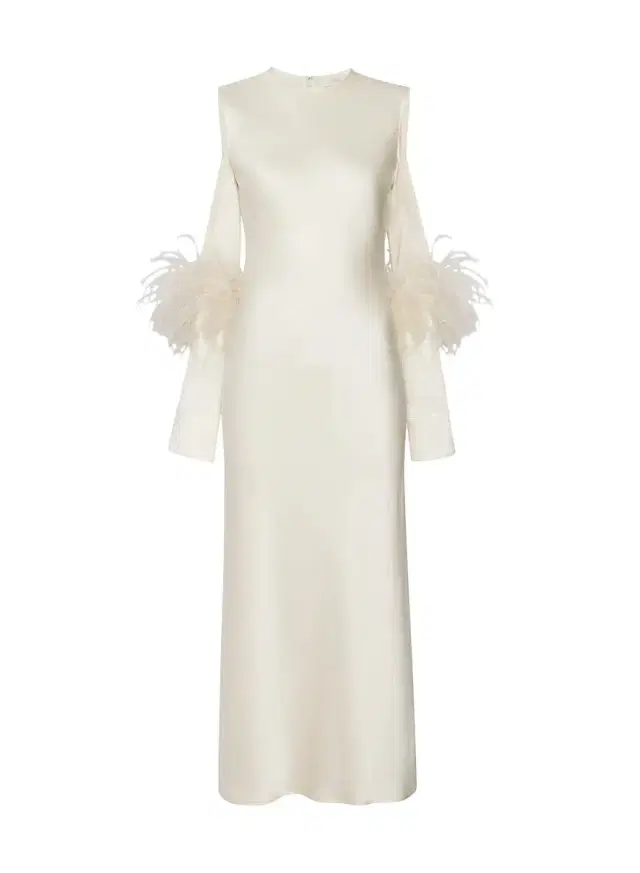 Doubleface Satin Bias Dress W Cut Outs And Ostrich