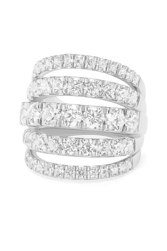 Melissa Kaye Clara Five Row Diamond Ring