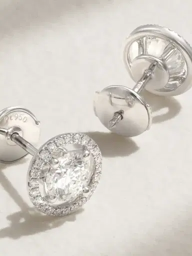 De Beers London Aura Solitaire Platinum Diamond Earrings | Thumbnail 3 De Beers London Aura Solitaire Platinum Diamond Earrings | Thumbnail 3