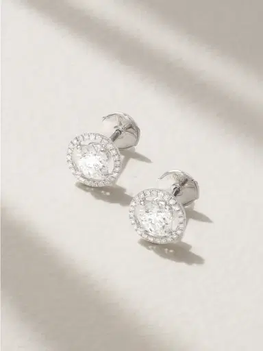 De Beers London Aura Solitaire Platinum Diamond Earrings | Thumbnail 1 De Beers London Aura Solitaire Platinum Diamond Earrings | Thumbnail 1