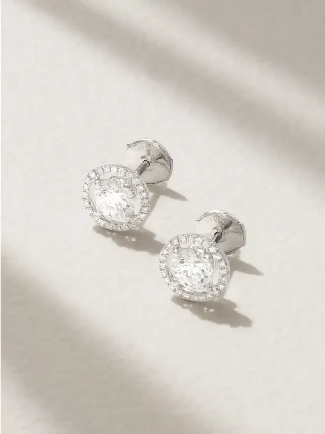 De Beers London Aura Solitaire Platinum Diamond Earrings