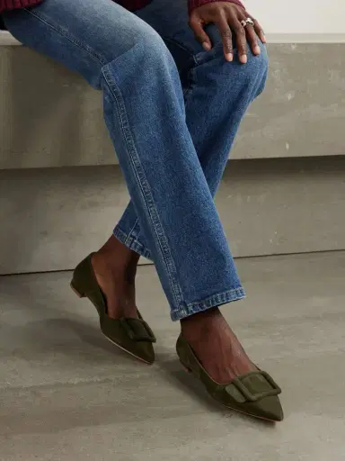Manolo Blahnik Maysale Buckled Suede Point-toe Flats | Thumbnail 2 Manolo Blahnik Maysale Buckled Suede Point-toe Flats | Thumbnail 2