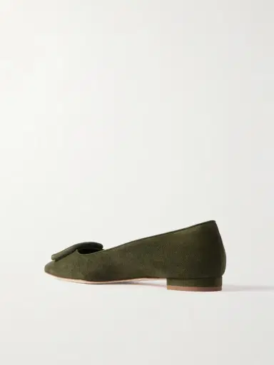 Manolo Blahnik Maysale Buckled Suede Point-toe Flats | Thumbnail 3 Manolo Blahnik Maysale Buckled Suede Point-toe Flats | Thumbnail 3