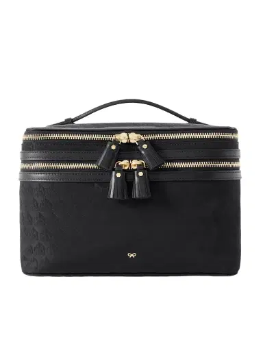 Anya Hindmarch Vanity Kit Leather-trimmed Jacquard Cosmetics Case | Thumbnail 1 Anya Hindmarch Vanity Kit Leather-trimmed Jacquard Cosmetics Case | Thumbnail 1