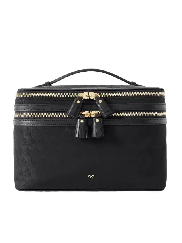 Vanity Kit Leather-trimmed Jacquard Cosmetics Case