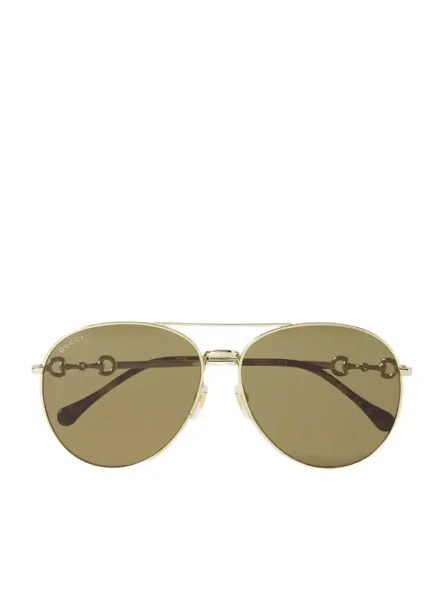 Aviator-style Gold-tone Sunglasses