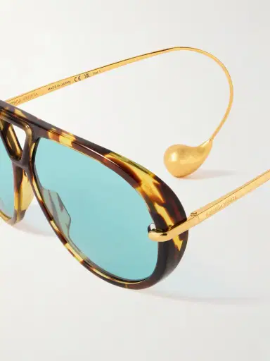 Bottega Veneta Eyewear Embellished Aviator-style Tortoiseshell Recycled-acetate And Gold-tone Sunglasses | Thumbnail 4