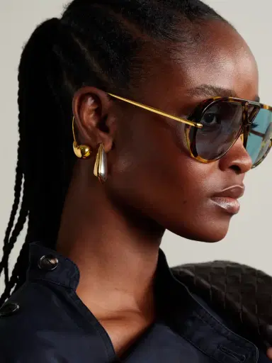 Bottega Veneta Eyewear Embellished Aviator-style Tortoiseshell Recycled-acetate And Gold-tone Sunglasses | Thumbnail 5