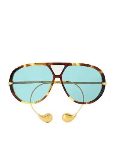 Bottega Veneta Eyewear Embellished Aviator-style Tortoiseshell Recycled-acetate And Gold-tone Sunglasses | Thumbnail 1