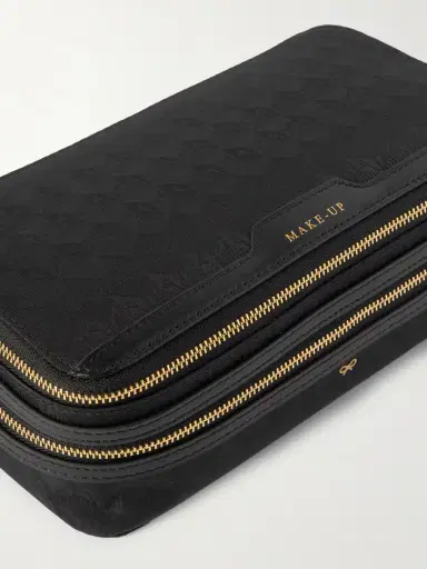 Anya Hindmarch Make-up Leather-trimmed Jacquard Cosmetics Case | Thumbnail 3