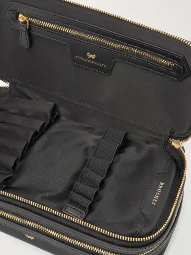 Anya Hindmarch Make-up Leather-trimmed Jacquard Cosmetics Case | Thumbnail 4