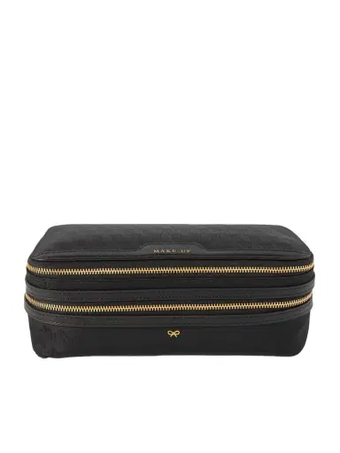 Anya Hindmarch Make-up Leather-trimmed Jacquard Cosmetics Case | Thumbnail 1