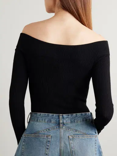 Alaïa Off-the-shoulder Ribbed-knit Bodysuit | Thumbnail 3