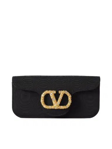 Valentino Garavani Locò Embellished Moire Clutch | Thumbnail 1 Valentino Garavani Locò Embellished Moire Clutch | Thumbnail 1