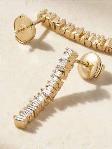 Suzanne Kalan 18-karat Gold Diamond Earrings | Thumbnail 3 Suzanne Kalan 18-karat Gold Diamond Earrings | Thumbnail 3