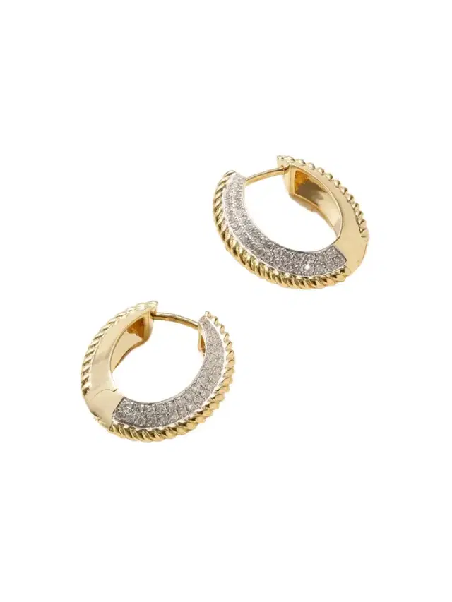 Yvonne Léon 18-karat Yellow And White Gold Diamond Hoop Earrings