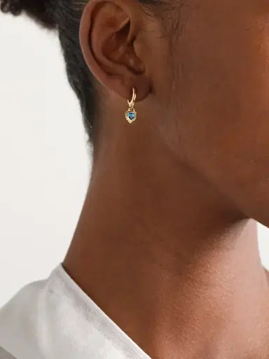 Foundrae True Love 18-karat Gold Topaz Single Hoop Earring | Thumbnail 2 Foundrae True Love 18-karat Gold Topaz Single Hoop Earring | Thumbnail 2