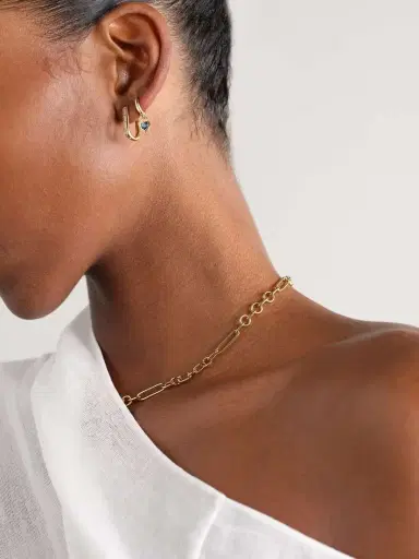 Foundrae True Love 18-karat Gold Topaz Single Hoop Earring | Thumbnail 4 Foundrae True Love 18-karat Gold Topaz Single Hoop Earring | Thumbnail 4
