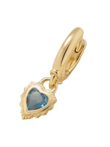 Foundrae True Love 18-karat Gold Topaz Single Hoop Earring | Thumbnail 1 Foundrae True Love 18-karat Gold Topaz Single Hoop Earring | Thumbnail 1