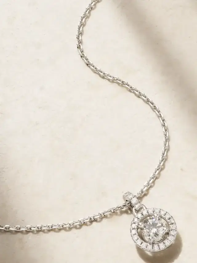 De Beers London Aura 18-karat White Gold Diamond Necklace