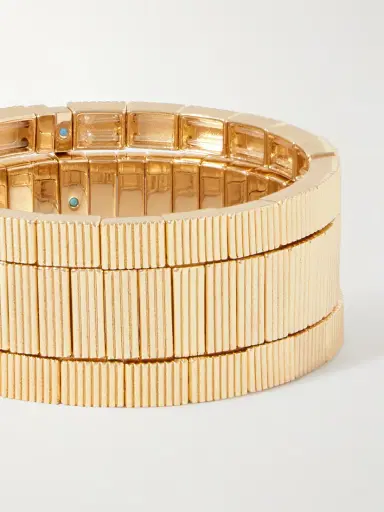 Roxanne Assoulin The Florentine Set Of Three Gold-tone Bracelets | Thumbnail 4 Roxanne Assoulin The Florentine Set Of Three Gold-tone Bracelets | Thumbnail 4