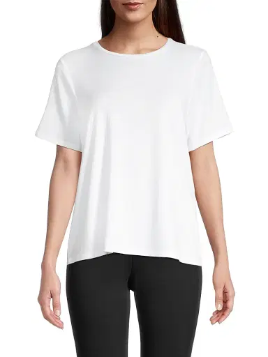 Eileen Fisher Women's Crewneck T-Shirt - White | Thumbnail 3 Eileen Fisher Women's Crewneck T-Shirt - White | Thumbnail 3