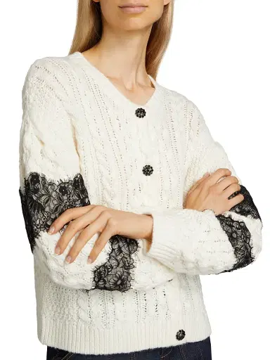 Cinq à Sept Women's Louise Wool-Blend Cable Cardigan | Thumbnail 6 Cinq à Sept Women's Louise Wool-Blend Cable Cardigan | Thumbnail 6