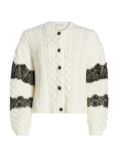 Cinq à Sept Women's Louise Wool-Blend Cable Cardigan | Thumbnail 1 Cinq à Sept Women's Louise Wool-Blend Cable Cardigan | Thumbnail 1