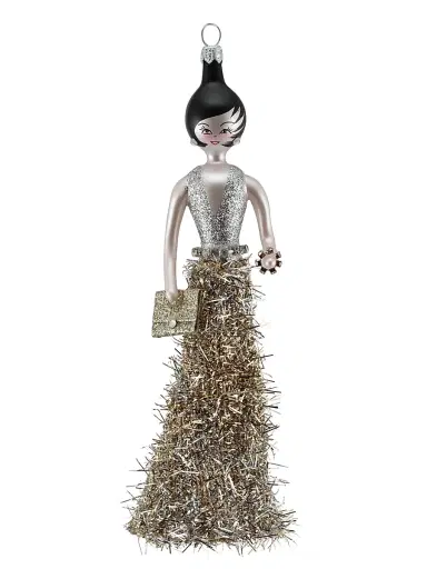 De Carlini Soffieria Christine Silver & Gold Dress Ornament | Thumbnail 1 De Carlini Soffieria Christine Silver & Gold Dress Ornament | Thumbnail 1