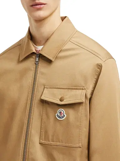 Moncler Men's Jacket in Cotton Gabardine - Beige - Size XXL | Thumbnail 4